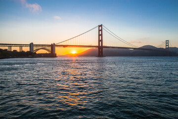Golden Gate Bridge sunset on sunny summer day , San Francisco , USA