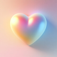 vibrant heart graphic, multicolored pastel tones, soft gradient background, Generative AI