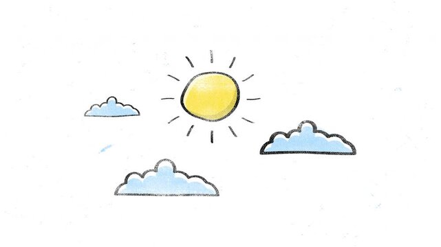 Sun and cloud scribble effect animation.
