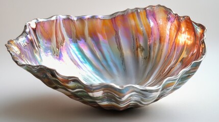 Fototapeta premium Iridescent Shell Bowl - A Stunning Decorative Piece