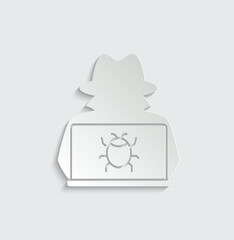 hacker icon on laptop icon vector cyber attack sign