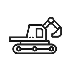 Excavator Icon vector image. Suitable for use on web apps, mobile apps, and print media.