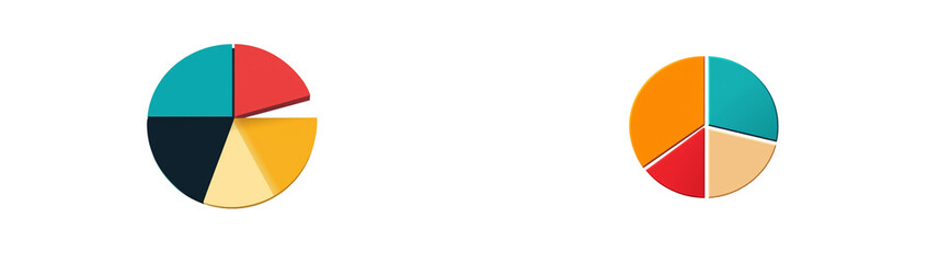Fototapeta premium pie chart icon isolated on transparent PNG.