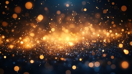 Obraz premium Abstract Background with Golden Lights and Glittering Sparkle