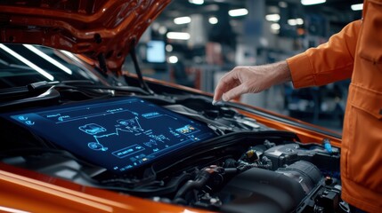 Engine Diagnostic Interface with Mechanic Hand Interaction