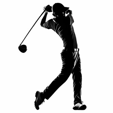 recommend clip art: Golfers playing golf in various postures