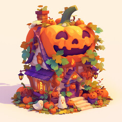 Artistic Halloween Pumpkin House