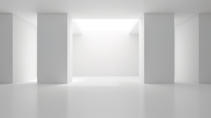 Fototapeta premium modern home, clean minimalist interior with empty frames on the wall, mockup 