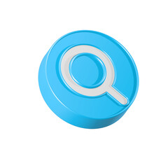 3d search realistic icon for web