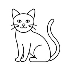 Linear icon of a sitting cat, cute and friendly design