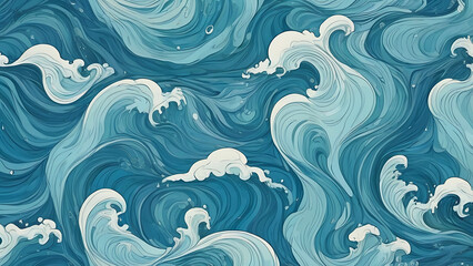 Fototapeta premium Blue Water surface pattern background