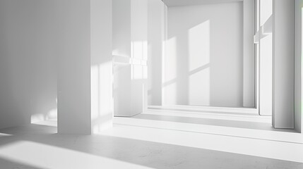 modern home, clean minimalist interior with empty frames on the wall, mockup
