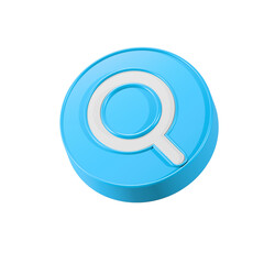 3d search realistic icon for web