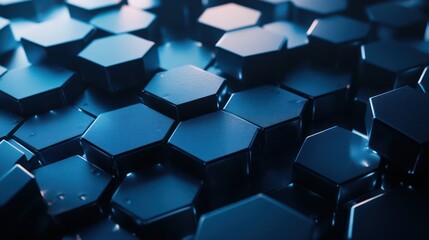 Abstract Hexagon Pattern: Deep Blue Geometric Design
