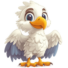 Naklejka premium funny Eagle , kids illustrations , cartoonish , white background