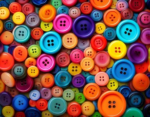 Fototapeta premium Colorful plastic clothing buttons, for abstract background art design