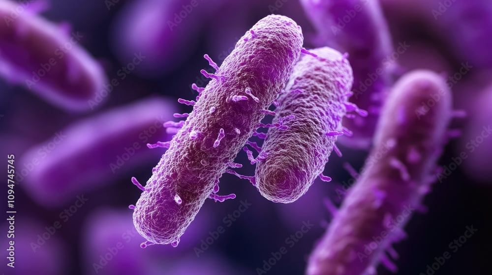Aufkleber microscopic view of clostridium difficile bacteria, which causes gastrointestinal infections, displa