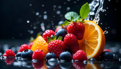 strawberry in splash