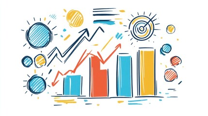 Hand-drawn Business Growth Chart: Visualizing Success and Progress