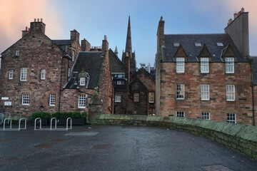 Edinburgh , Scotland - November 22, 2024: The Royal Miles Street in the heart of Edinburgh old towns.