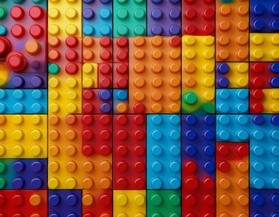 Colorful plastic blocks toy, for abstract background art design.