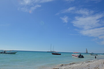 Dominican Republic, sunset in the ocean, palm trees, sunrise in the ocean
