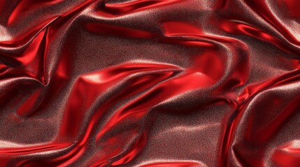 Obraz premium red silk or satin fabric with wrinkle curves, seamless pattern background