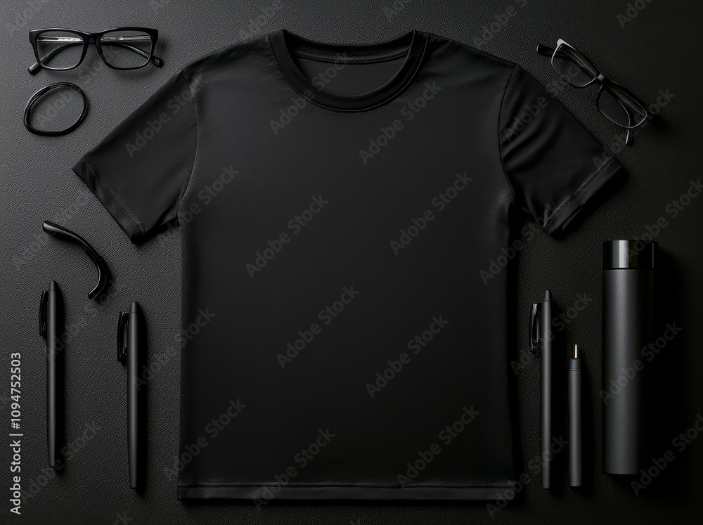 Poster black mockup elements arranged on a blank background, depicted in 3d.