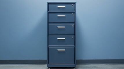 Fototapeta premium Stylish Blue Metal Drawer Unit