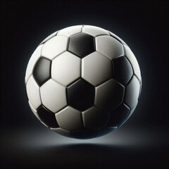 Obraz premium A classic black and white paneled soccer ball on a white background, symbolizing sports. AI generated. 