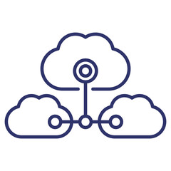 Cloud services, saas line icon