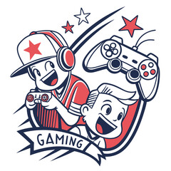 Hand drawn gaming logo template012