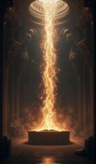 Magical book emitting glowing light