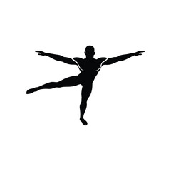 Male gymnast silhouette vector illustration