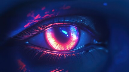 Glowing Eye: A Cyberpunk Vision