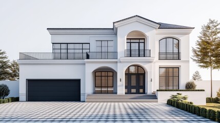 Modern White House Architectural Design Exterior View