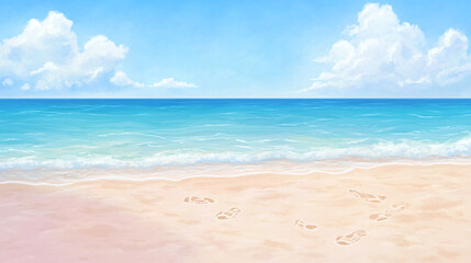 Obraz premium Serene Beach Scene: A Coastal Paradise