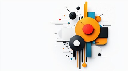 Fototapeta premium Abstract geometric design, white isolate background