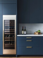 Modern Kitchen Wine Cooler Built In Cabinets