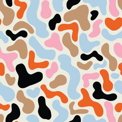 Colorful blobs - abstract seamless pattern