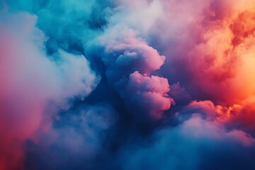 Naklejka premium Dramatic Smoke and Fog with Contrasting Vivid Red Tones isolated on transparent. PNG.