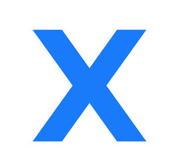 Obraz premium シンプルな青色のXアイコン