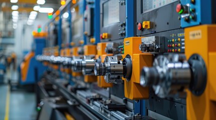 Fototapeta premium Glimpse into Advanced Industrial Machinery in Modern Factories