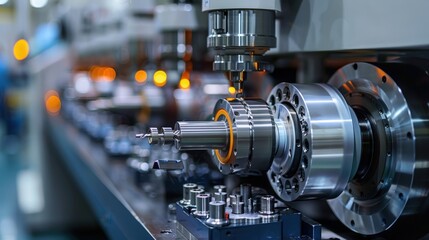 Fototapeta premium High-Precision Machinery at Work in a Dynamic Factory Environment for Innovative Production