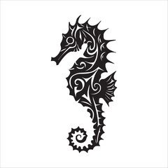 Modern Tribal Seahorse Tattoo