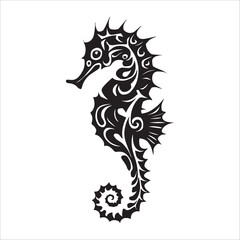 Modern Tribal Seahorse Tattoo