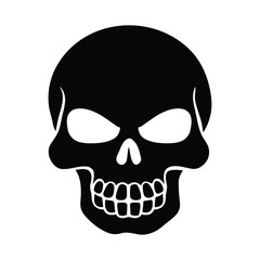 Skull silhouette black and white.