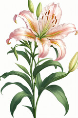 lily flower blooming beautifully isolated on background, created by generative ai
