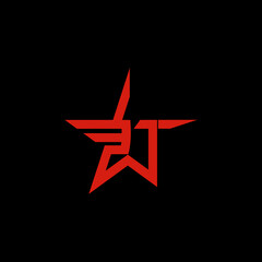 Vector graphic of the BJ monogram logo with a star concept in a modern style. This vector is perfect for company logos, wedding name designs, banners, name identities and branding etc.
