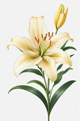 Obraz premium lily flower blooming beautifully isolated on background, created by generative ai